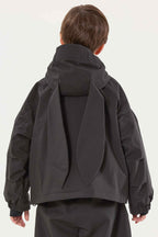 Boy's Black Detachable Ear Hood Waterproof Insulated Snow Jacket Ski Jacket - Gsou Snow