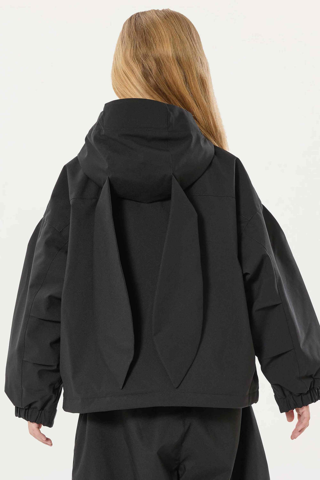 Girl's Black Detachable Ear Hood Waterproof Insulated Snow Jacket Ski Jacket - Gsou Snow