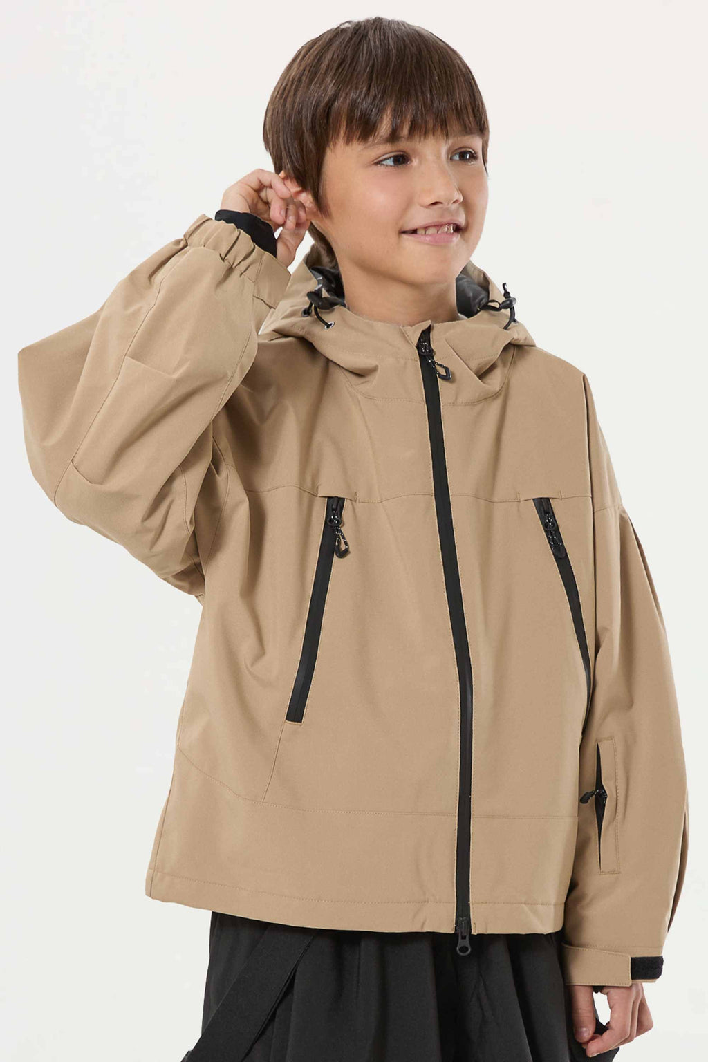 Boys Ice Blue Detachable-Hood Waterproof Insulated Ski Jacket Snow Jacket