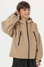 Boys Khaki Detachable-Hood Waterproof Insulated Ski Jacket Snow Jacket