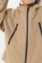 Boy's Khaki Detachable Ear Hood Waterproof Insulated Snow Jacket Ski Jacket - Gsou Snow