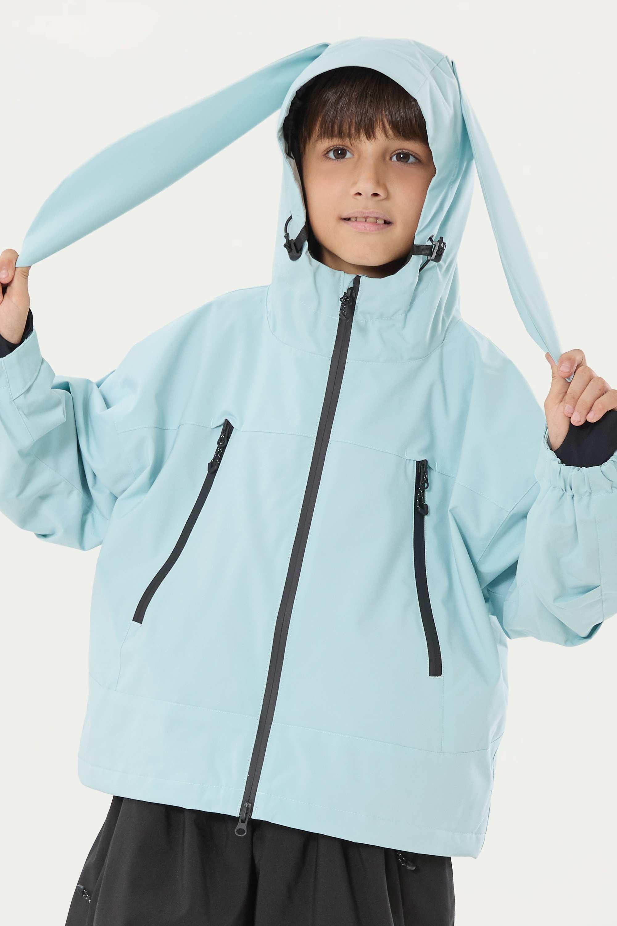 Boy's Khaki Detachable Ear Hood Waterproof Insulated Snow Jacket Ski Jacket - Gsou Snow