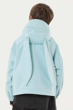 Boy's Ice Blue Detachable Ear Hood Waterproof Insulated Snow Jacket Ski Jacket - Gsou Snow