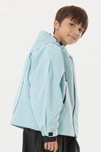 Boy's Ice Blue Detachable Ear Hood Waterproof Insulated Snow Jacket Ski Jacket - Gsou Snow