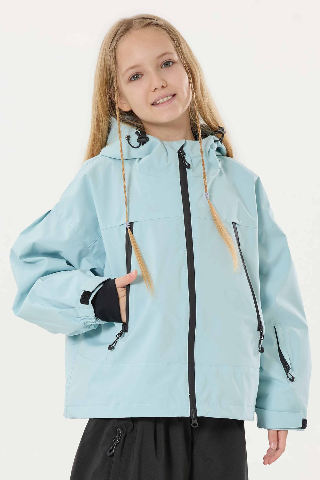 Girls Rose Detachable-Hood Waterproof Insulated Ski Jacket Snow Jacket
