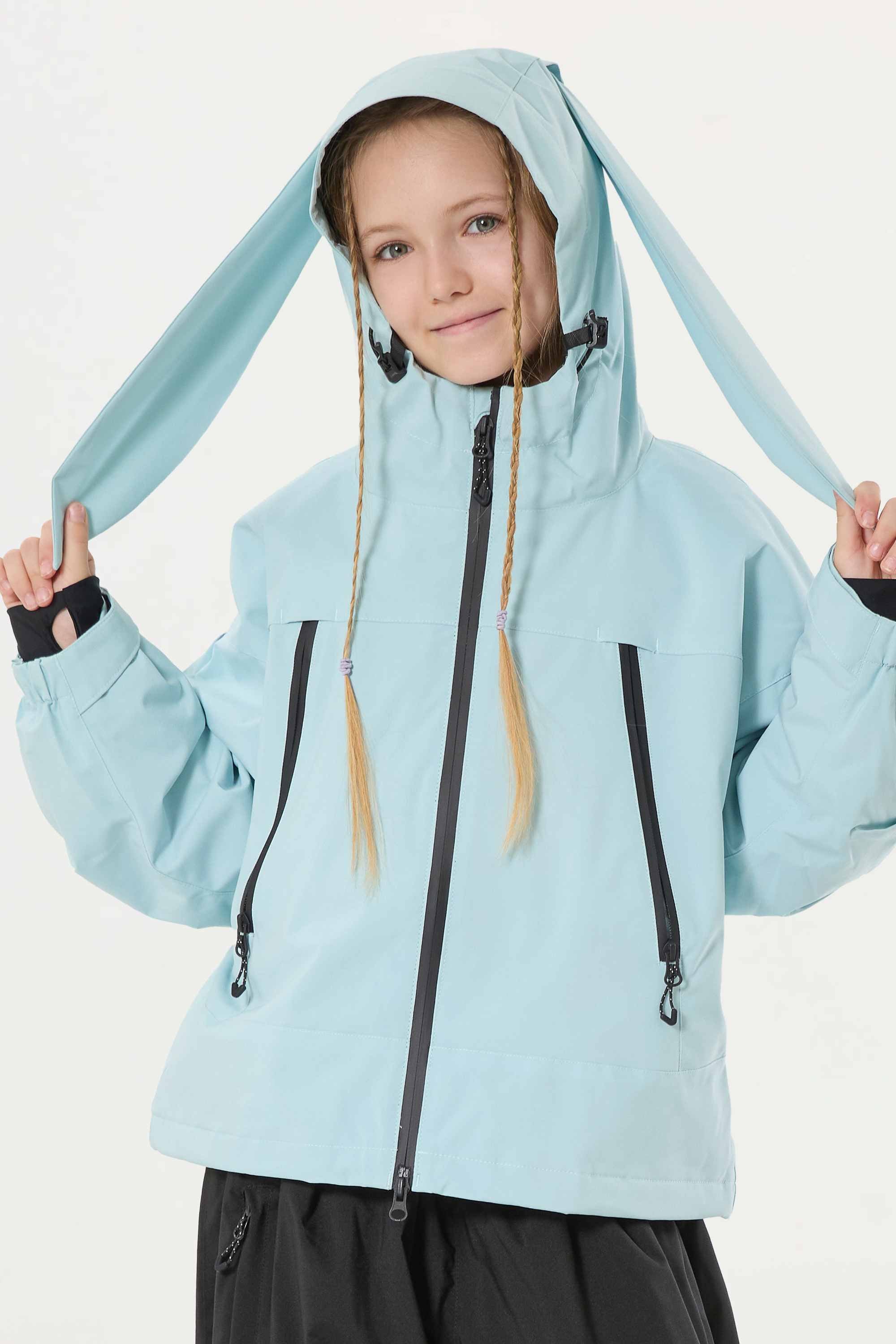 Girls Lavender Detachable-Hood Waterproof Insulated Ski Jacket Snow Jacket