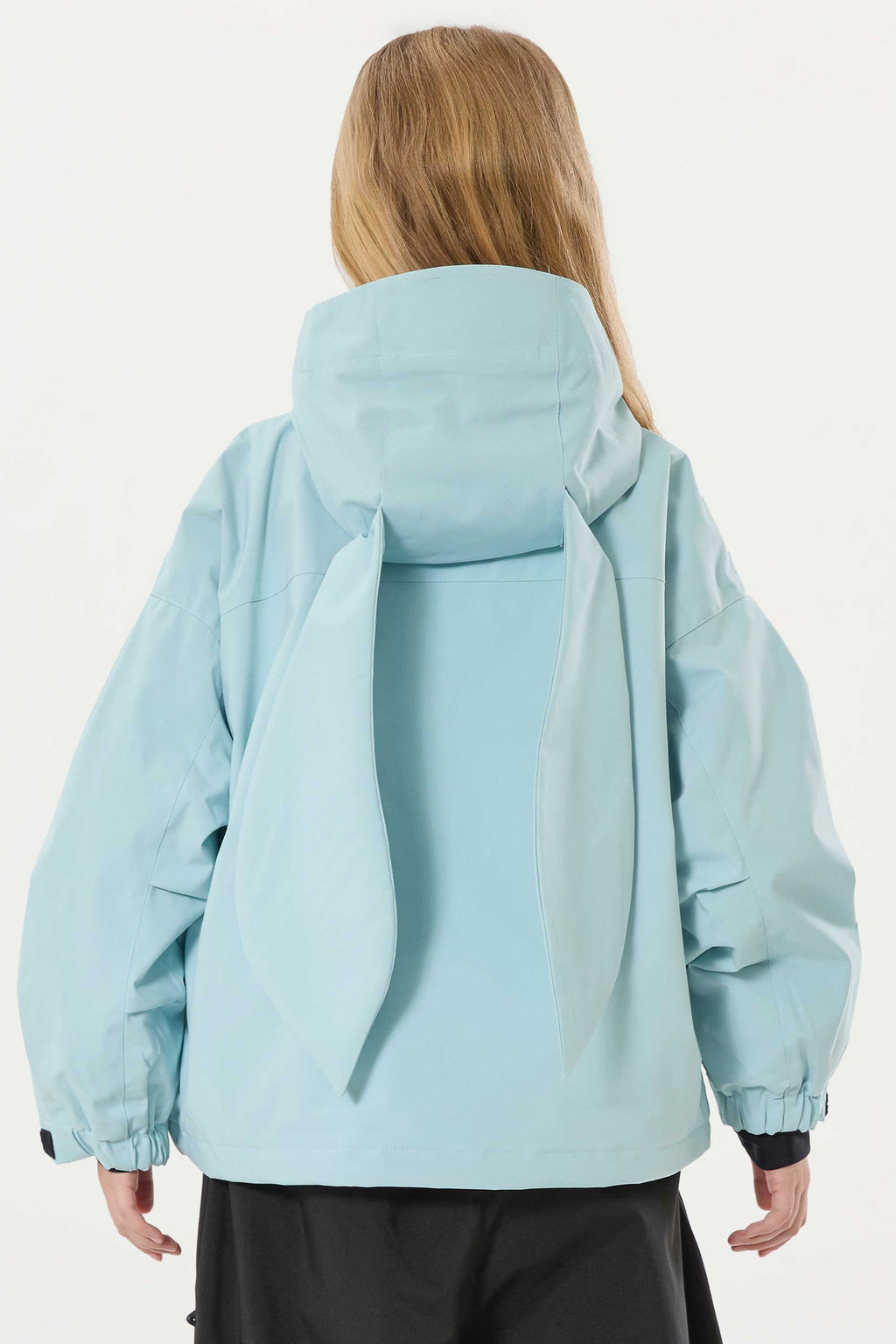 Girl's Ice Blue Detachable Ear Hood Waterproof Insulated Snow Jacket Ski Jacket - Gsou Snow