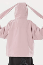 Girl's Pink Detachable Ear Hood Waterproof Insulated Snow Jacket Ski Jacket - Gsou Snow