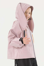 Girl's Pink Detachable Ear Hood Waterproof Insulated Snow Jacket Ski Jacket - Gsou Snow
