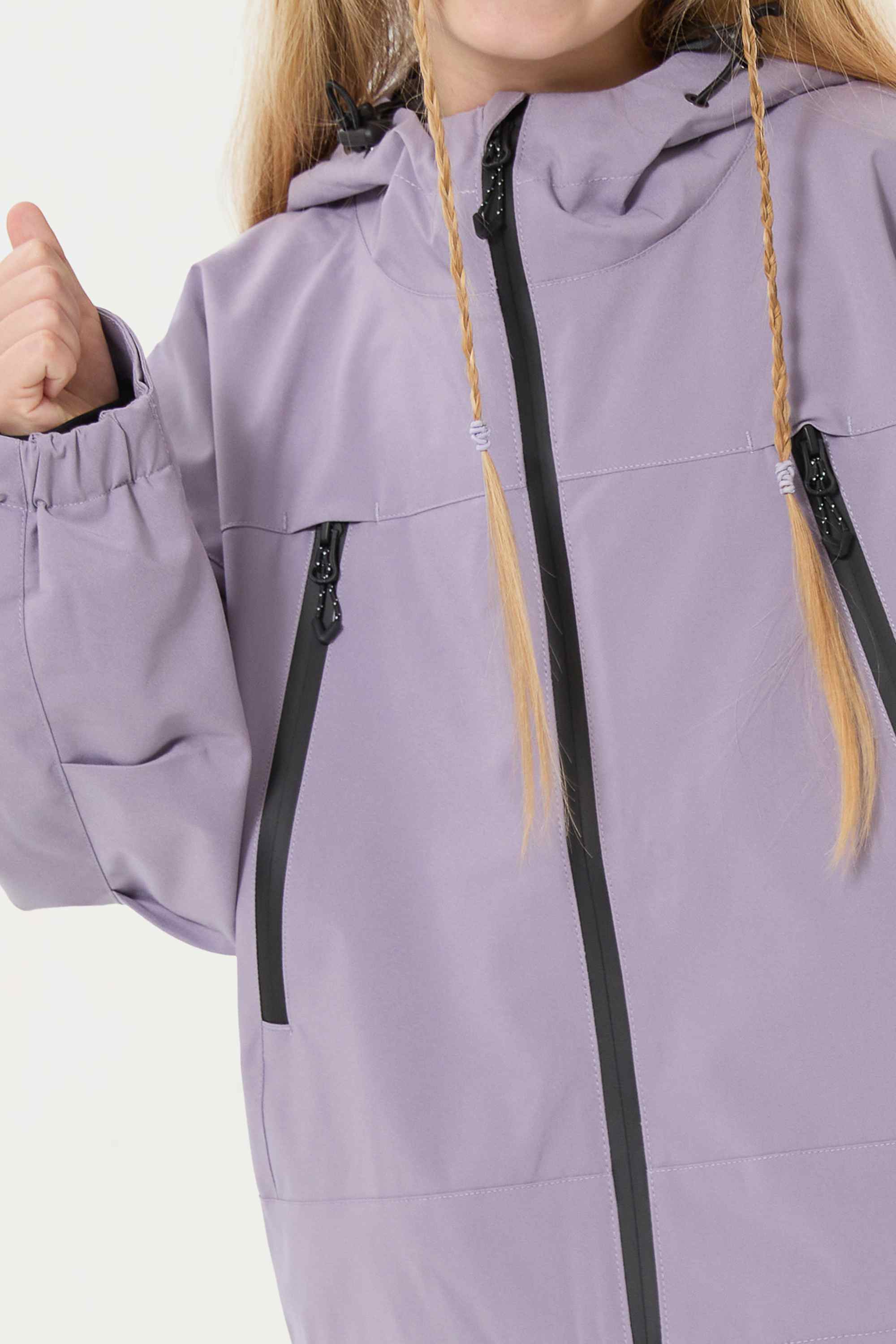 Girls Lavender Detachable-Hood Waterproof Insulated Ski Jacket Snow Jacket Secondary image
