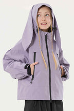 Girl's Lavender Detachable Ear Hood Waterproof Insulated Snow Jacket Ski Jacket - Gsou Snow