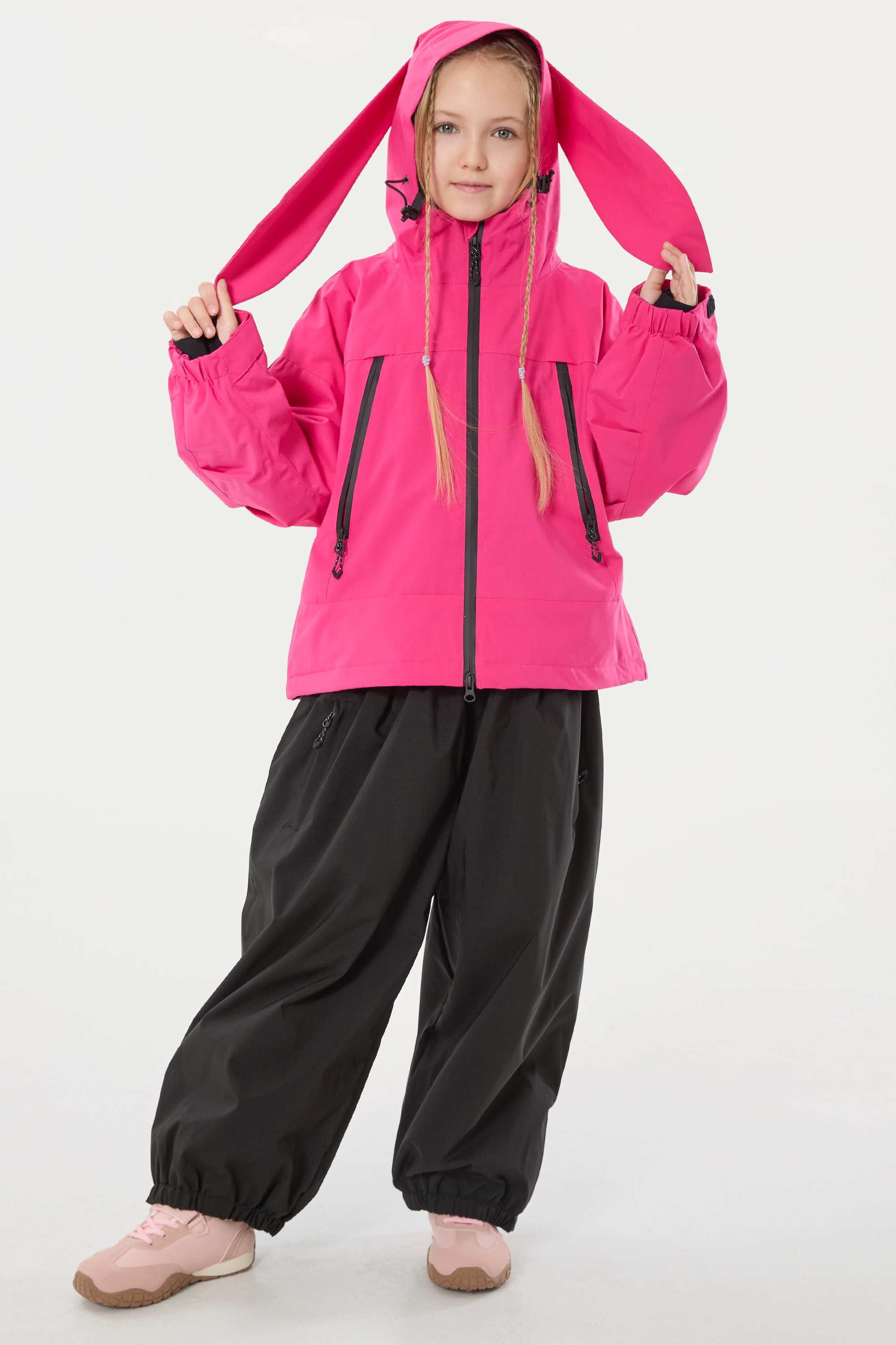 Girl's Rose Detachable Ear Hood Waterproof Insulated Snow Jacket Ski Jacket - Gsou Snow
