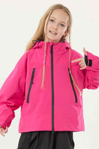 Girl's Rose Detachable Ear Hood Waterproof Insulated Snow Jacket Ski Jacket - Gsou Snow