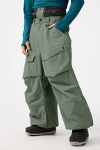 Men's Dark Brown Baggy Utility Ski Pants Wear-Resistant Snow Pants