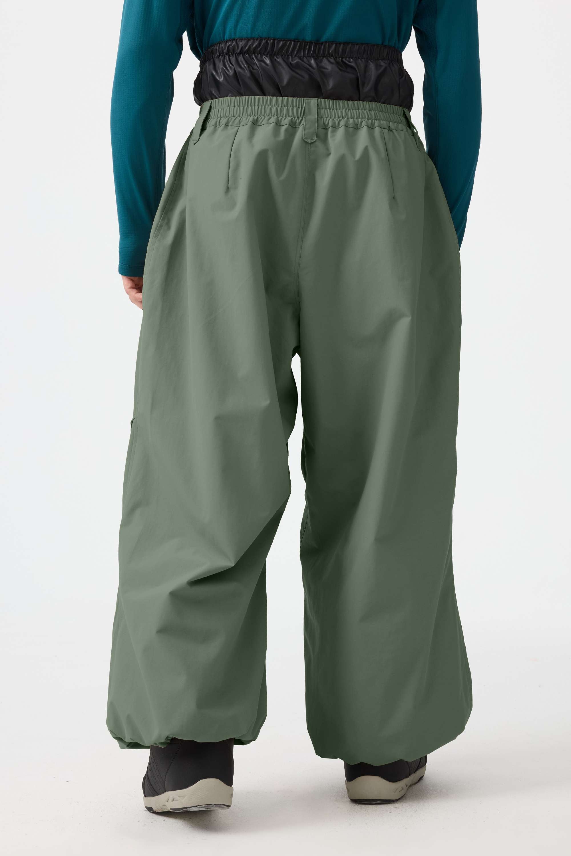 Men's Dark Brown Baggy Utility Ski Pants Wear-Resistant Snow Pants