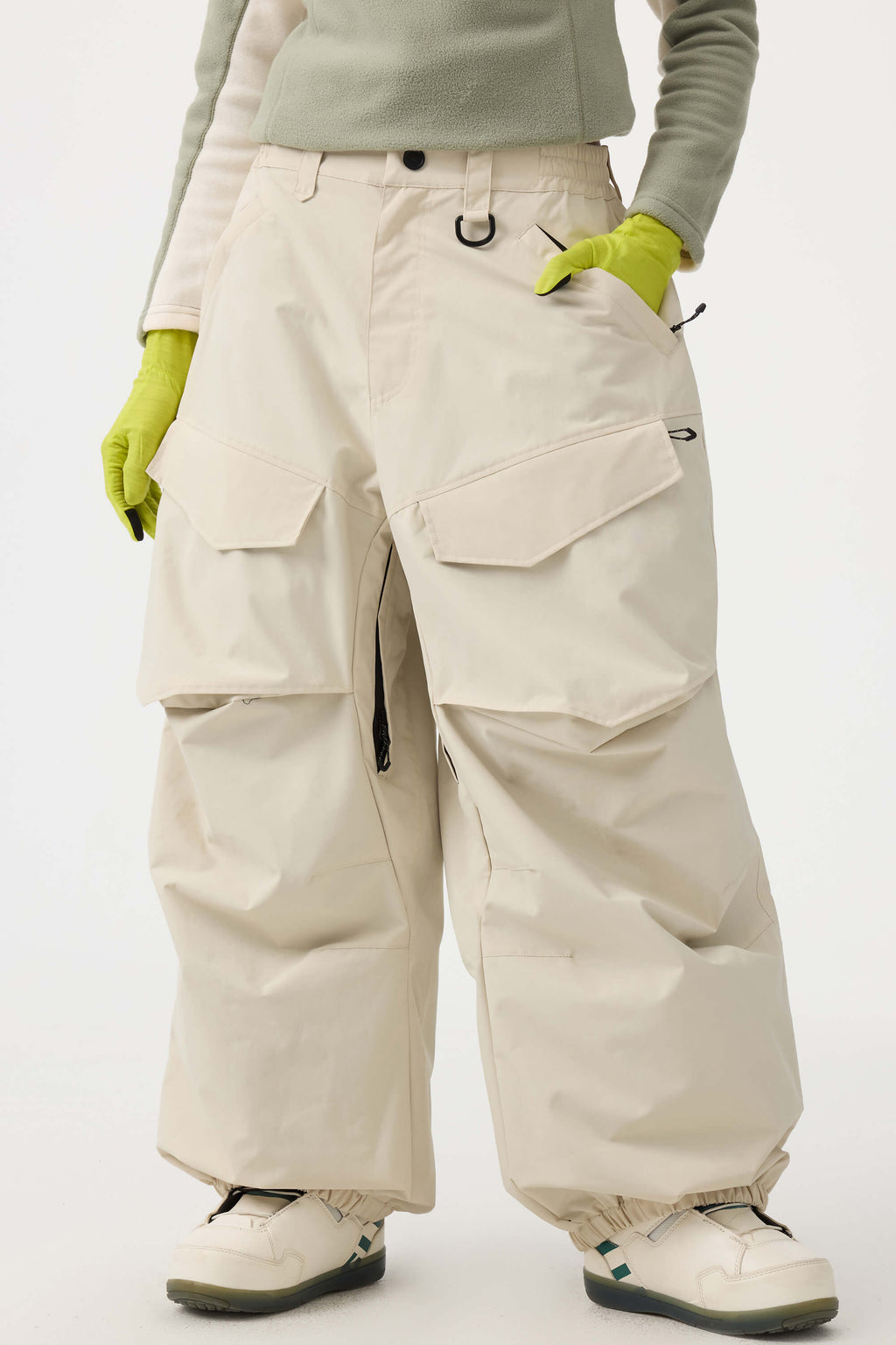 Women's Dark Brown Baggy Snow Pants Utility Wear-resistant Ski Pants - Gsou Snow