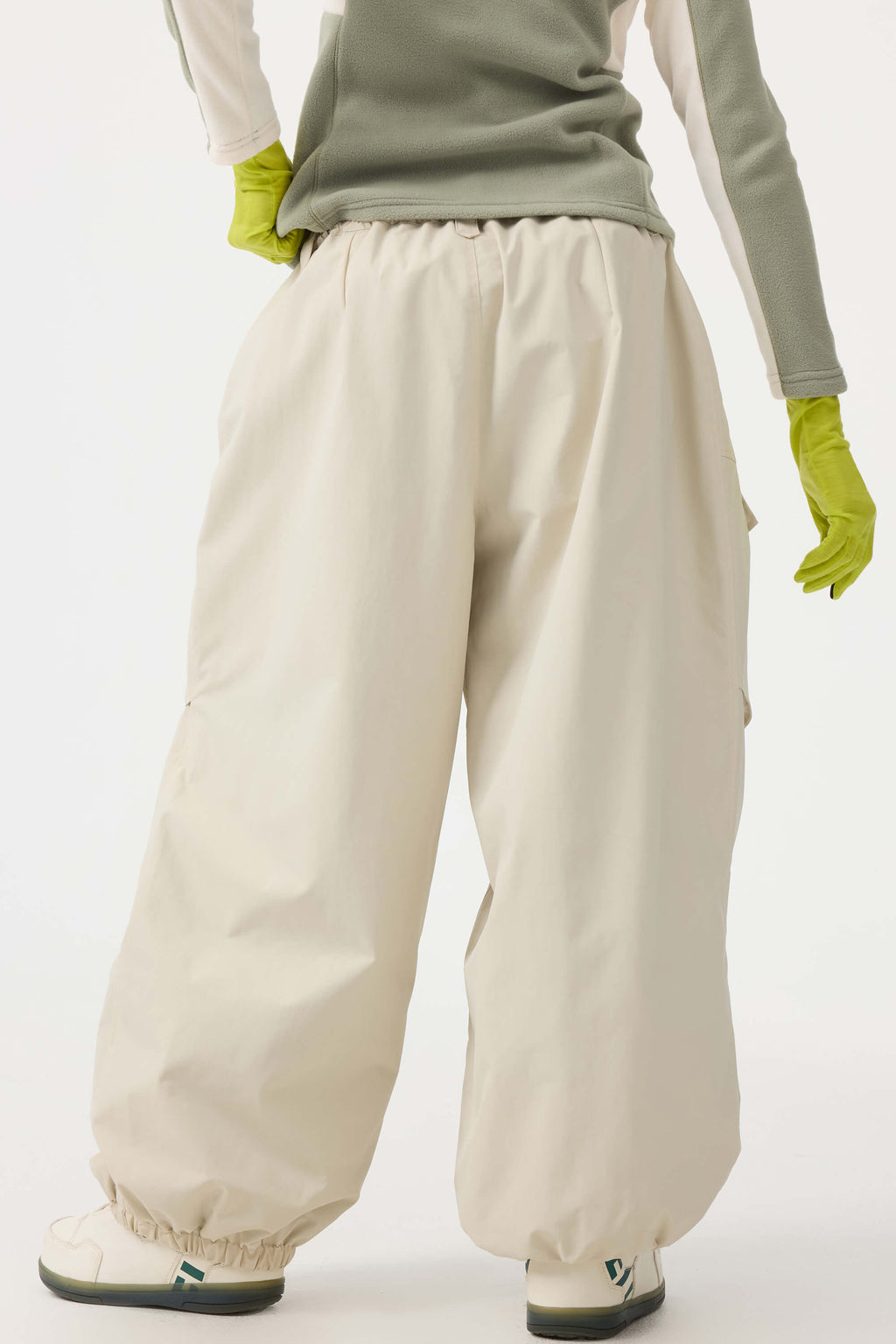 Women's Black Baggy Utility Ski Pants Wear-Resistant Snow Pants