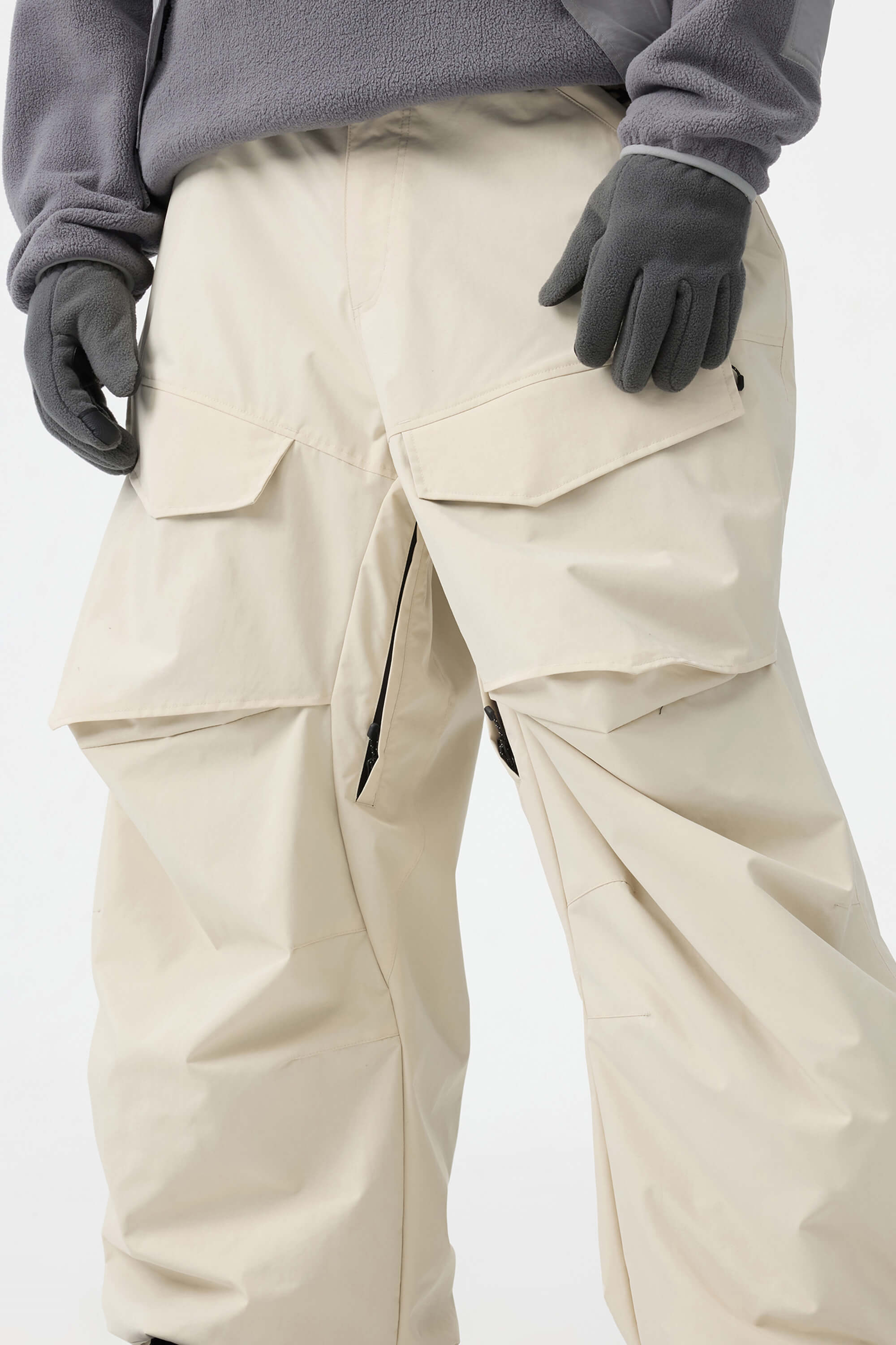 Men's Army Green Baggy Utility Ski Pants Wear-Resistant Snow Pants
