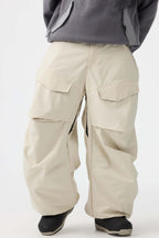 Men's Dark Brown Baggy Utility Ski Pants Wear-Resistant Snow Pants