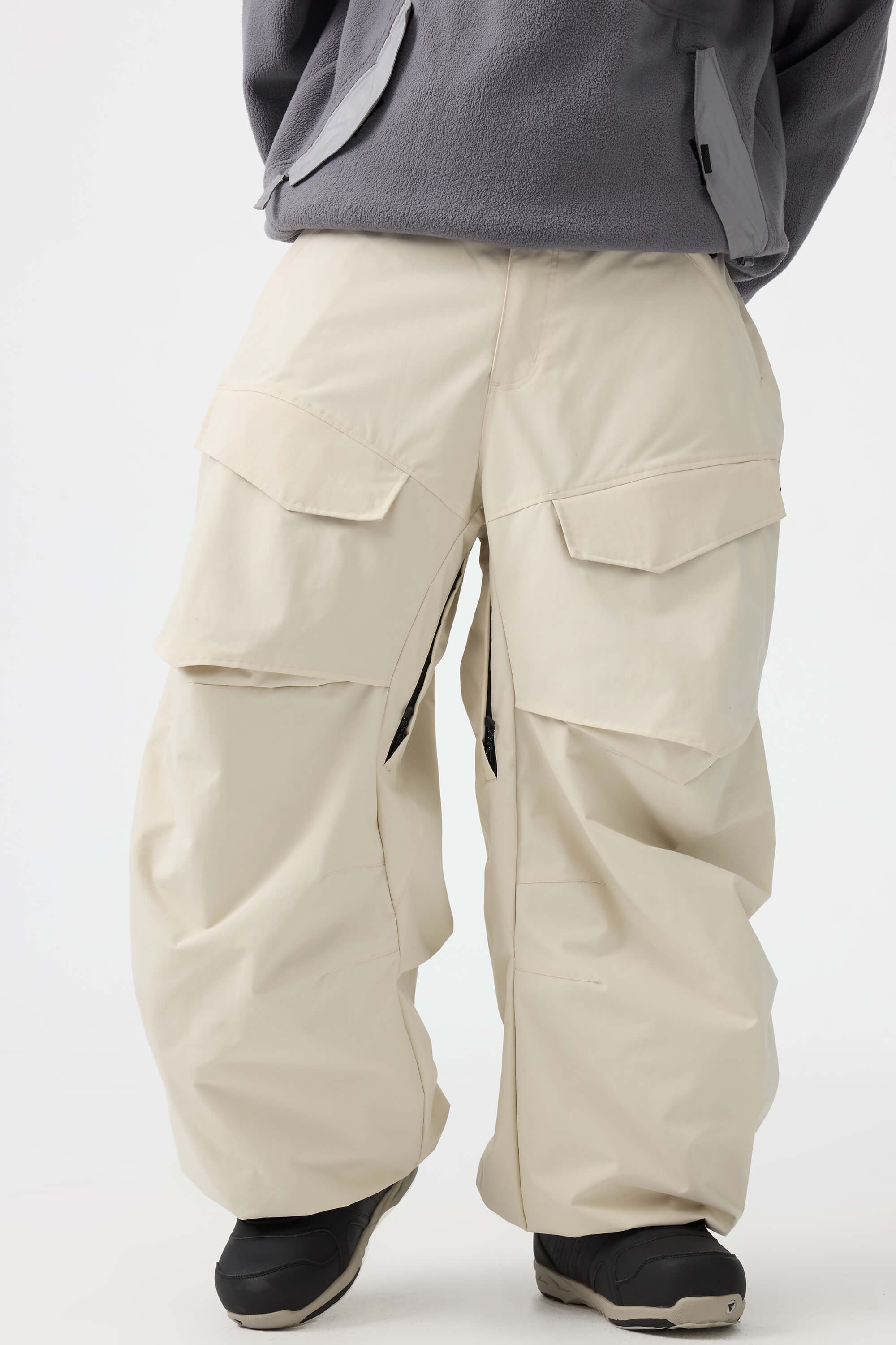 Men's Army Green Baggy Utility Ski Pants Wear-Resistant Snow Pants