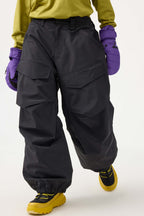 Women's Army Green Baggy Utility Ski Pants Wear-Resistant Snow Pants