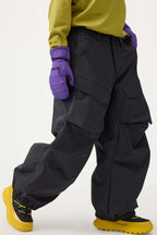 Women's Dark Gray Baggy Utility Snow Pants Wear-resistant Ski Pants - Gsou Snow