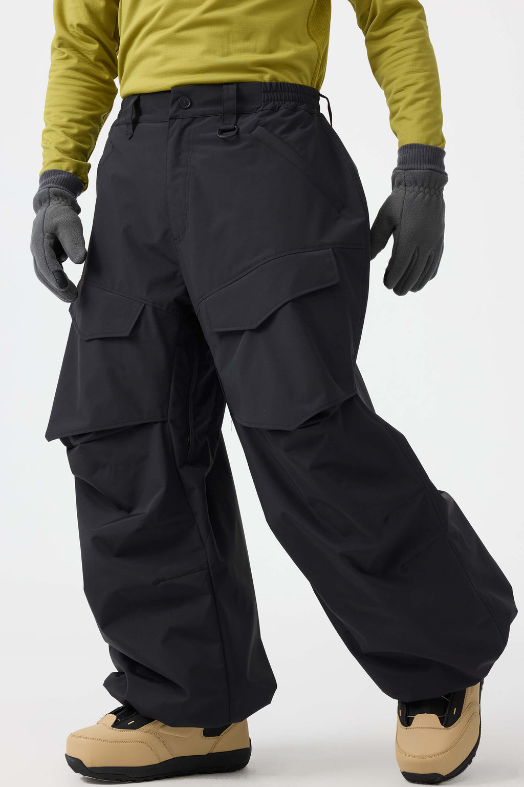 Men's Rose Baggy Utility Ski Pants Wear-Resistant Snow Pants