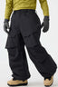 Men's Black Baggy Utility Ski Pants Wear-Resistant Snow Pants