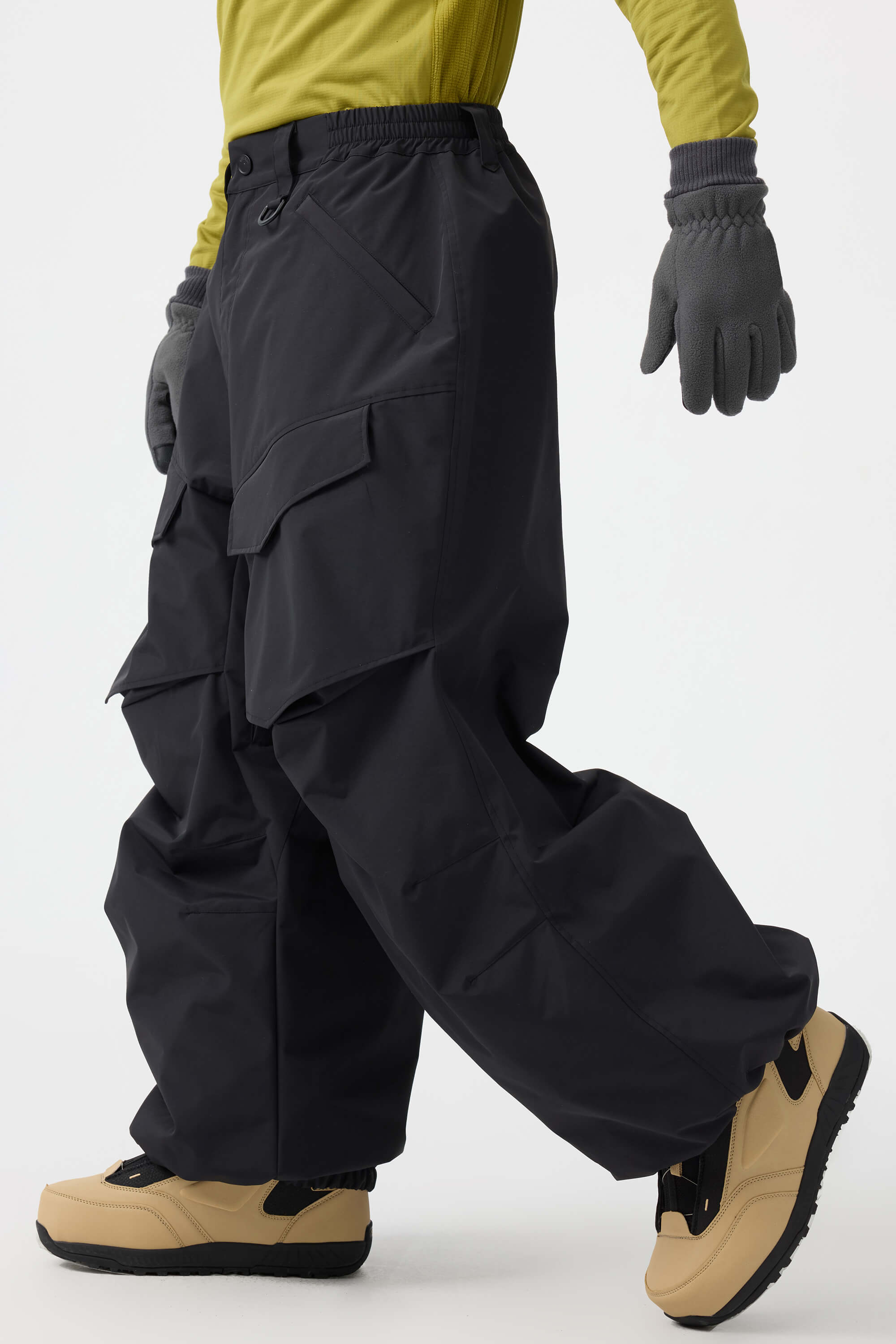 Men's Army Green Baggy Snow Pants Utility Wear-resistant Ski Pants - Gsou Snow