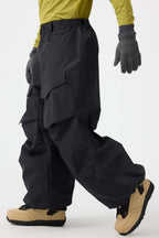 Men's Beige Baggy Utility Snow Pants Wear-resistant Ski Pants - Gsou Snow