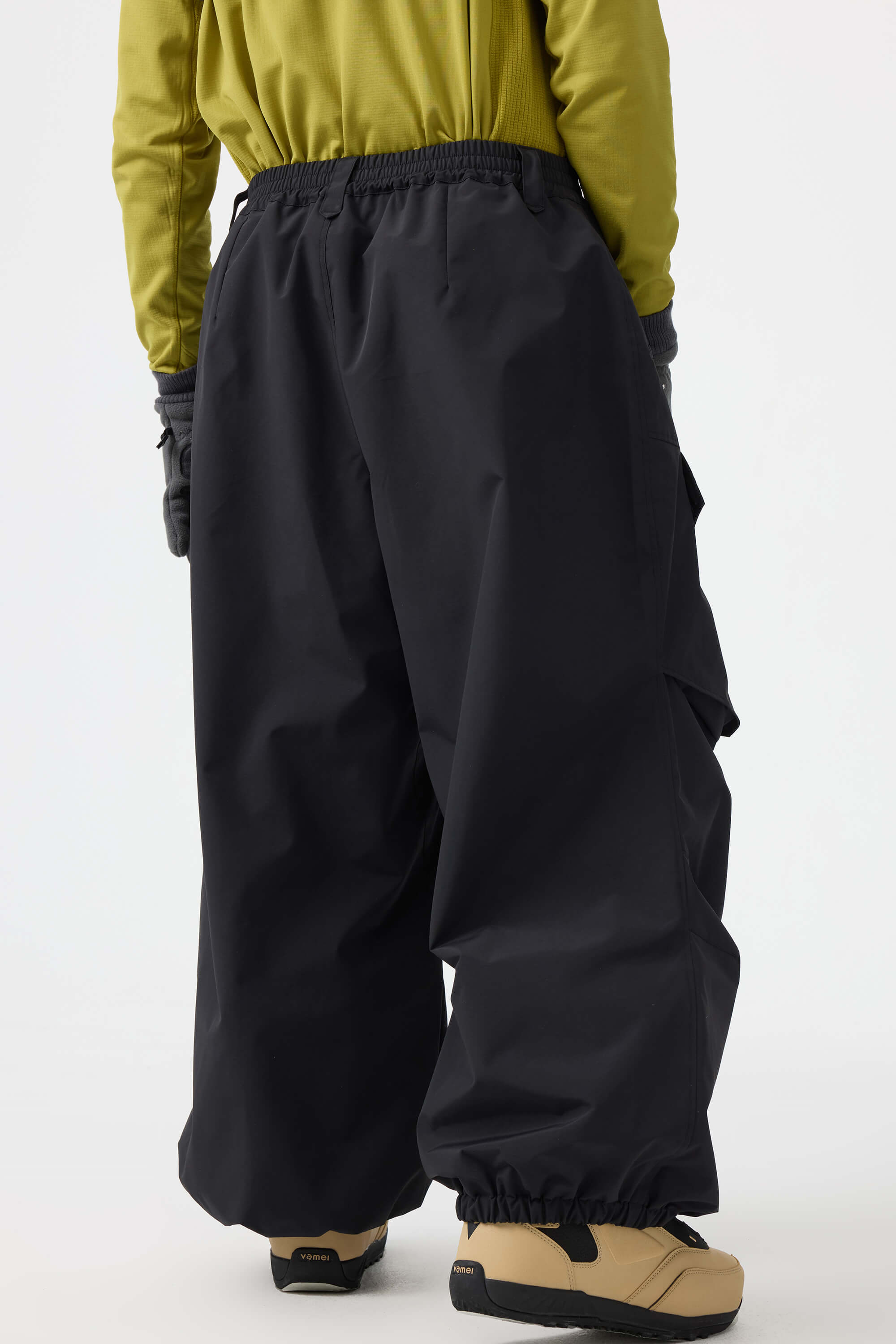 Men's Dark Brown Baggy Utility Ski Pants Wear-Resistant Snow Pants