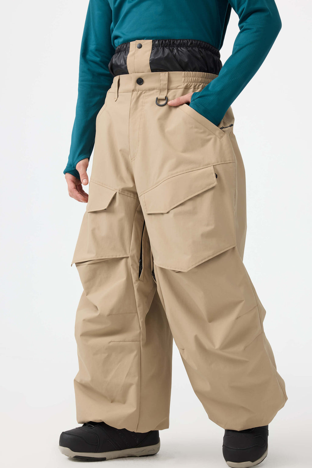 Men's Rose Baggy Utility Ski Pants Wear-Resistant Snow Pants