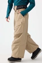 Men's Black Baggy Utility Ski Pants Wear-Resistant Snow Pants