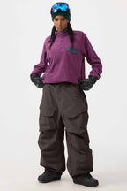 Women's Army Green Baggy Snow Pants Utility Wear-resistant Ski Pants - Gsou Snow