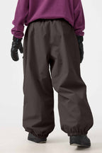 Women's Beige Baggy Utility Snow Pants Wear-resistant Ski Pants - Gsou Snow
