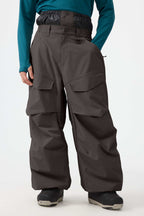 Men's Khaki Baggy Utility Ski Pants Wear-Resistant Snow Pants