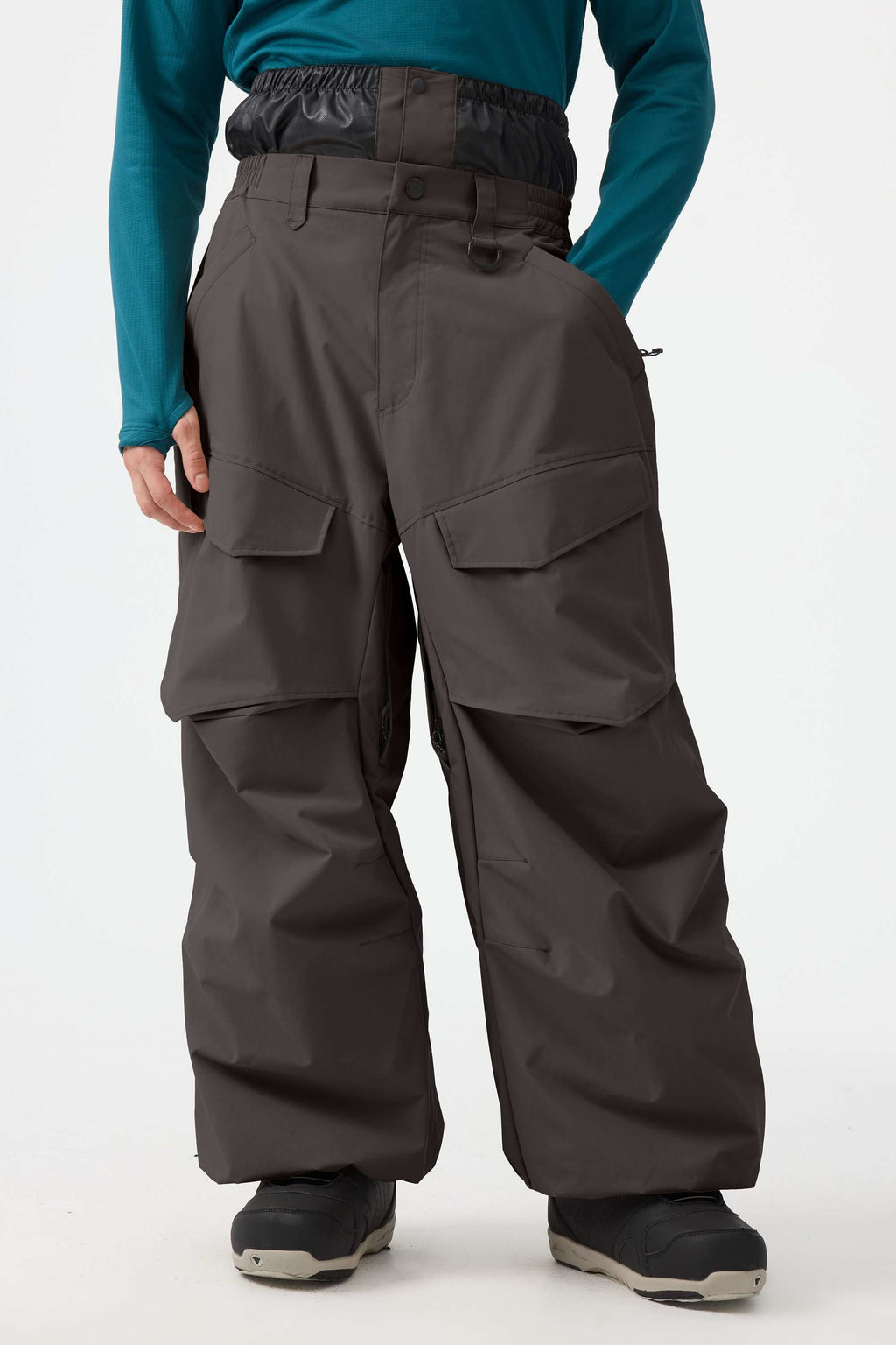 Men's Army Green Baggy Snow Pants Utility Wear-resistant Ski Pants - Gsou Snow