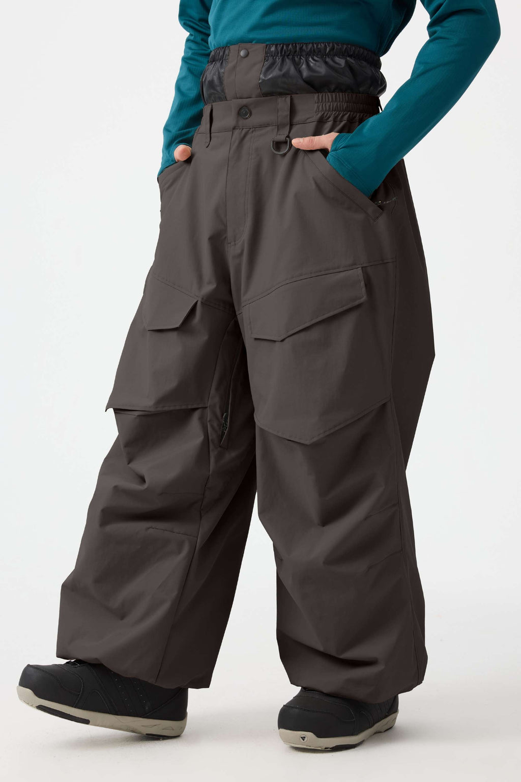 Men's Rose Baggy Utility Ski Pants Wear-Resistant Snow Pants