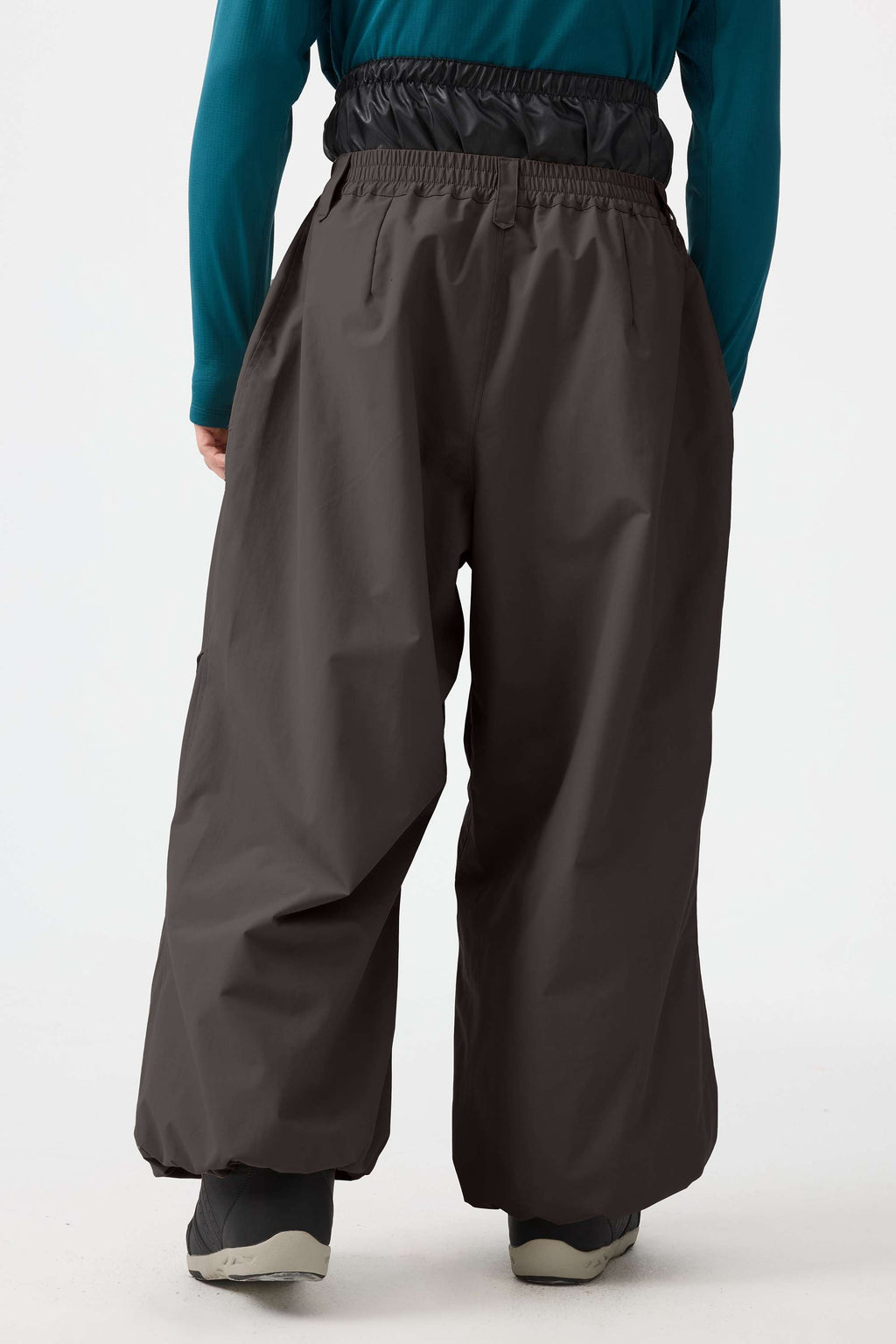 Men's Dark Brown Baggy Utility Ski Pants Wear-Resistant Snow Pants