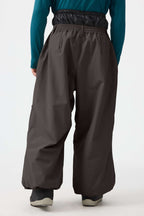 Men's Beige Baggy Utility Ski Pants Wear-Resistant Snow Pants