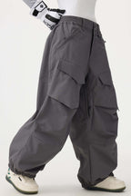 Women's Army Green Baggy Utility Ski Pants Wear-Resistant Snow Pants