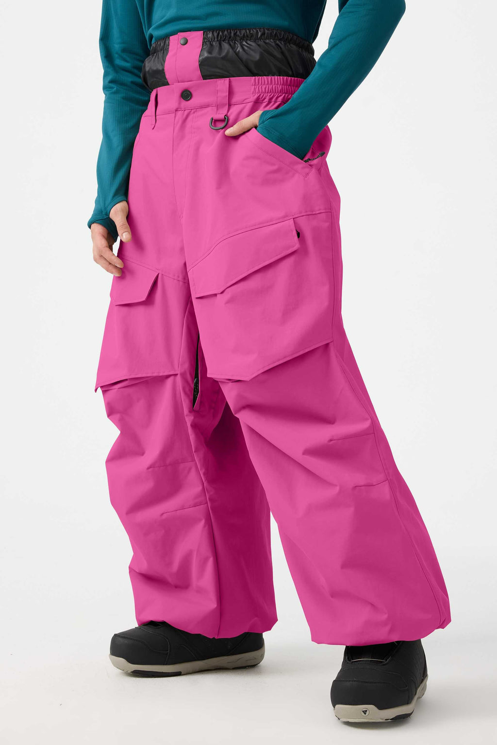 Men's Rose Baggy Utility Ski Pants Wear-Resistant Snow Pants