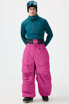 Men's Dark Gray Baggy Utility Ski Pants Wear-Resistant Snow Pants