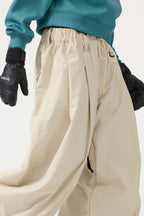 Women's Coffee Drawstring Baggy Ski Pants Balloon Snow Pants