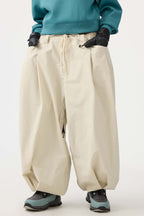 Women's Coffee Drawstring Baggy Ski Pants Balloon Snow Pants