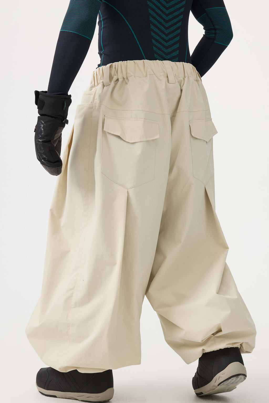 Men's Coffee Drawstring Baggy Snow Pants Balloon Ski Pants - Gsou Snow
