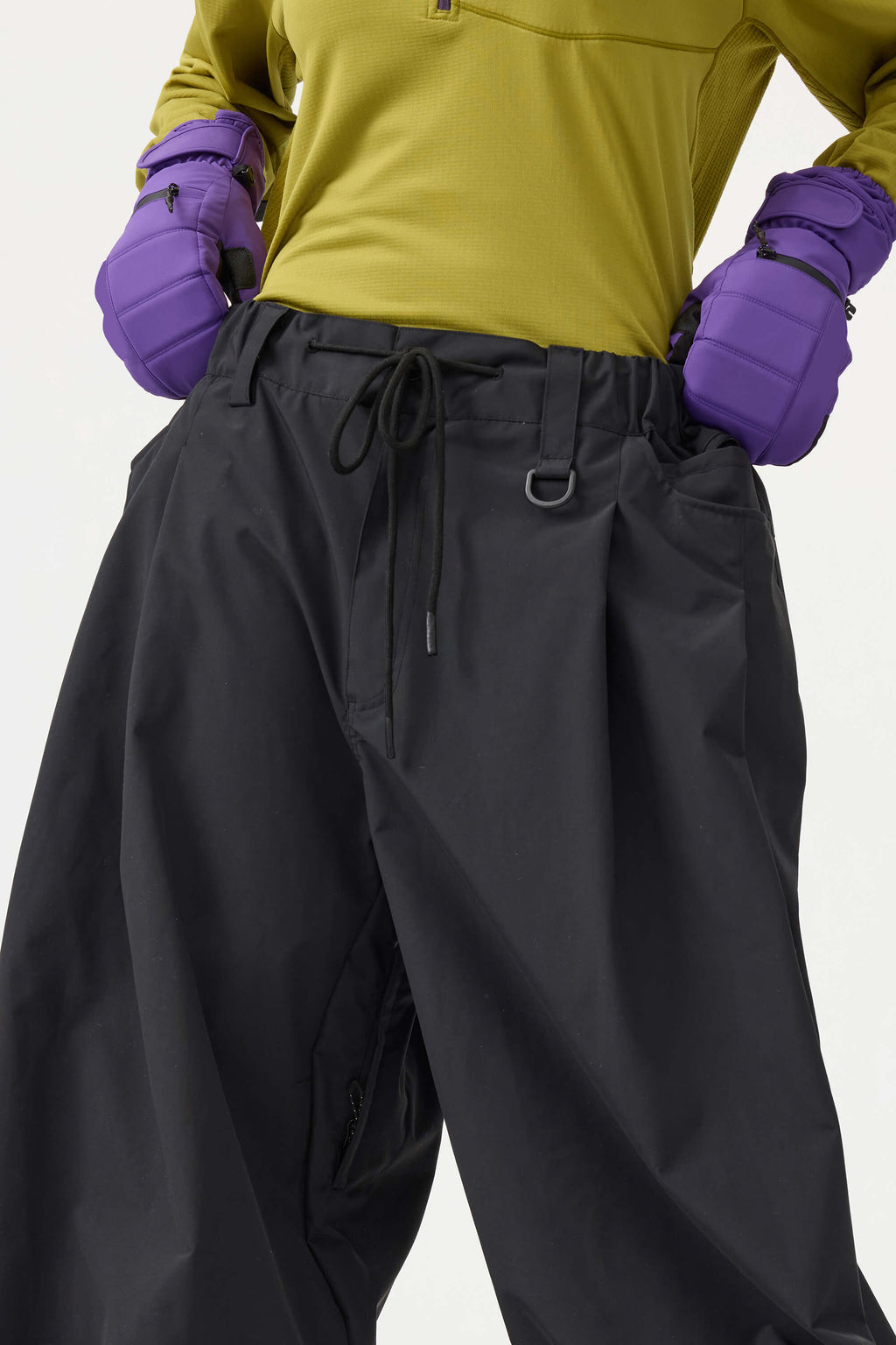 Women's Coffee Drawstring Baggy Snow Pants Balloon Ski Pants - Gsou Snow