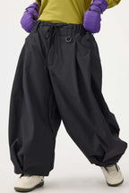 Women's Black Drawstring Baggy Snow Pants Balloon Ski Pants - Gsou Snow