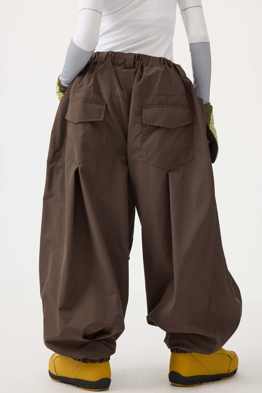 Women's Black Drawstring Baggy Ski Pants Balloon Snow Pants
