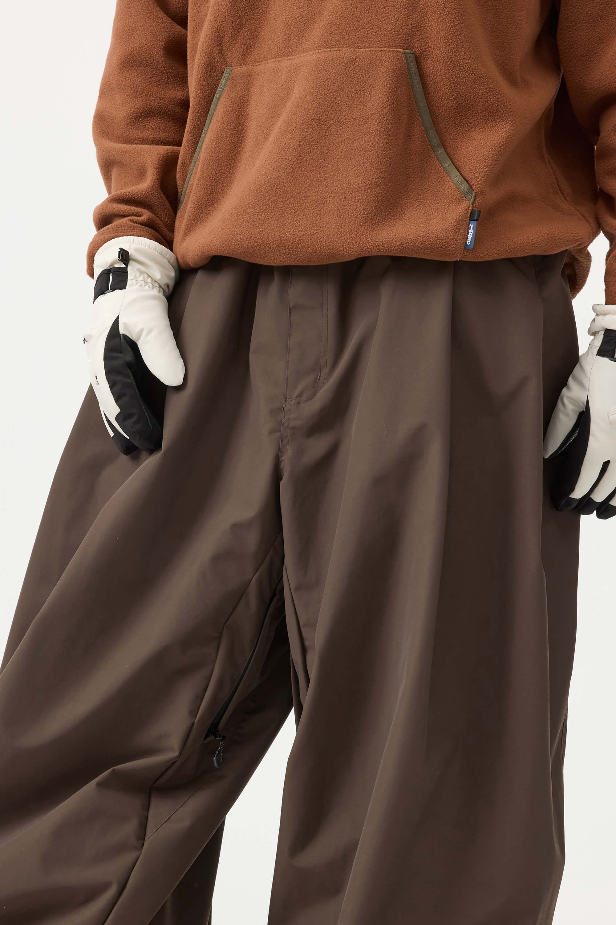 Men's Coffee Drawstring Baggy Ski Pants Balloon Snow Pants Secondary image